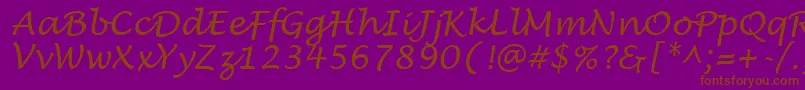 Шрифт LucidaHandwritingItalic – коричневые шрифты на фиолетовом фоне