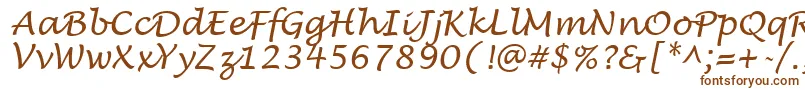 LucidaHandwritingItalic Font – Brown Fonts on White Background