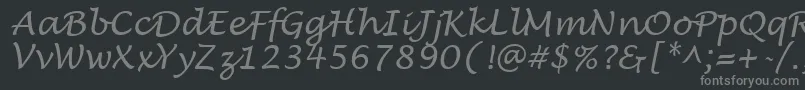 LucidaHandwritingItalic Font – Gray Fonts on Black Background