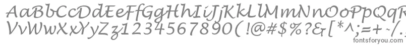 LucidaHandwritingItalic-Schriftart – Graue Schriften auf weißem Hintergrund