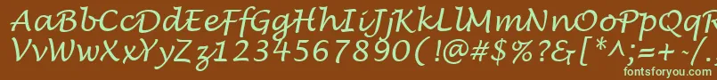 Police LucidaHandwritingItalic – polices vertes sur fond brun