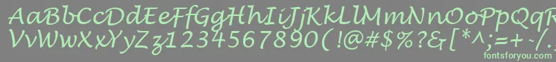 Fonte LucidaHandwritingItalic – fontes verdes em um fundo cinza