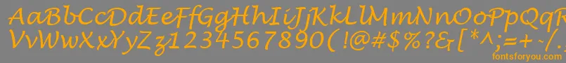 LucidaHandwritingItalic Font – Orange Fonts on Gray Background