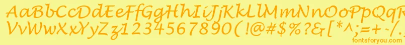 More about LucidaHandwritingItalic Font LucidaHandwritingItalic Font – Orange Fonts on Yellow Background