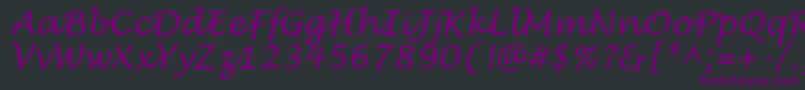 フォントLucidaHandwritingItalic – 黒い背景に紫のフォント