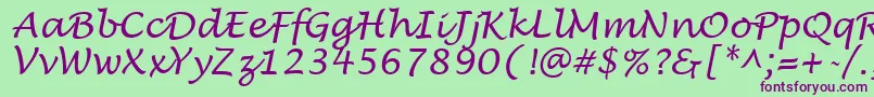 Police LucidaHandwritingItalic – polices violettes sur fond vert