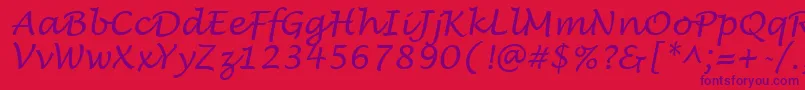 fuente LucidaHandwritingItalic – Fuentes Moradas Sobre Fondo Rojo