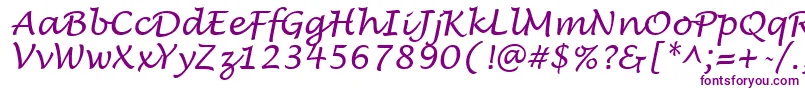 LucidaHandwritingItalic Font – Purple Fonts on White Background