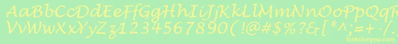 Weitere Informationen zur LucidaHandwritingItalic-Schriftart LucidaHandwritingItalic-Schriftart – Gelbe Schriften auf grünem Hintergrund