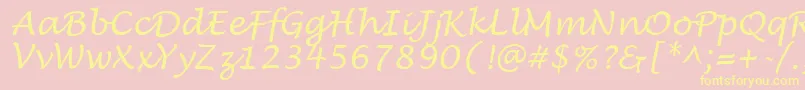 Подробнее о шрифте LucidaHandwritingItalic Шрифт LucidaHandwritingItalic – жёлтые шрифты на розовом фоне