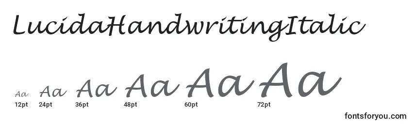 LucidaHandwritingItalic Font Sizes