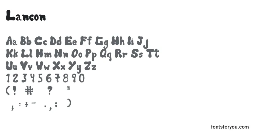 A fonte Lancon – alfabeto, números, caracteres especiais