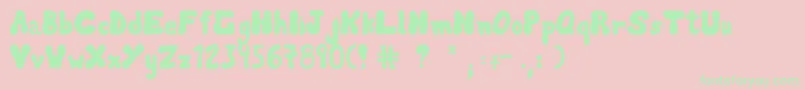 Lancon Font – Green Fonts on Pink Background