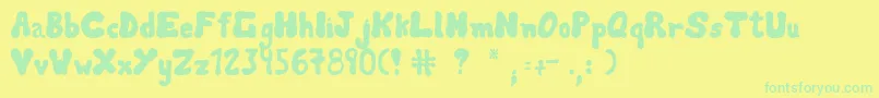 Lancon-fontti – vihreät fontit keltaisella taustalla