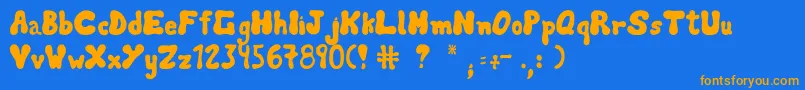 Lancon Font – Orange Fonts on Blue Background