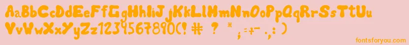 Lancon Font – Orange Fonts on Pink Background