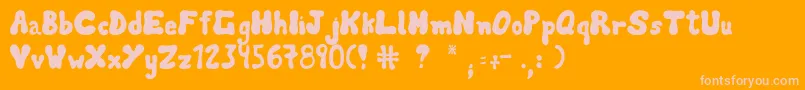 Lancon Font – Pink Fonts on Orange Background