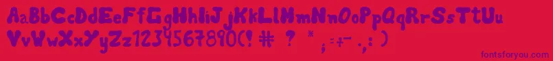Lancon Font – Purple Fonts on Red Background