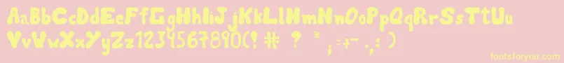 Lancon Font – Yellow Fonts on Pink Background