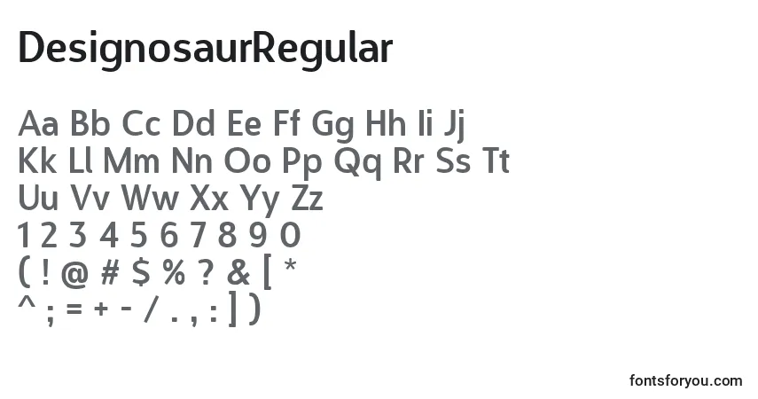 A fonte DesignosaurRegular (98933) – alfabeto, números, caracteres especiais