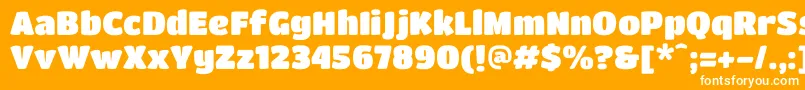 Czcionka TitanoneRegular – białe czcionki na pomarańczowym tle