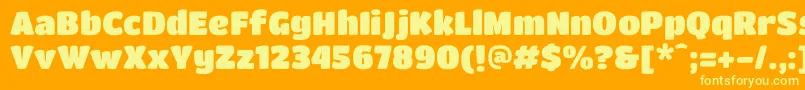 Więcej informacji o czcionce TitanoneRegular Czcionka TitanoneRegular – żółte czcionki na pomarańczowym tle