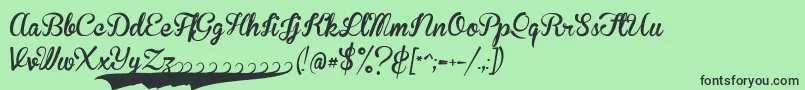 BrannbollfsPersonal-Schriftart – Schwarze Schriften auf grünem Hintergrund