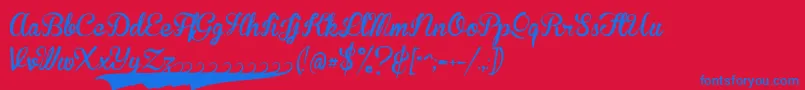 BrannbollfsPersonal Font – Blue Fonts on Red Background