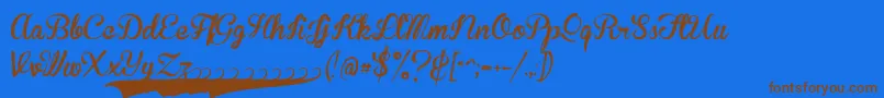 BrannbollfsPersonal Font – Brown Fonts on Blue Background