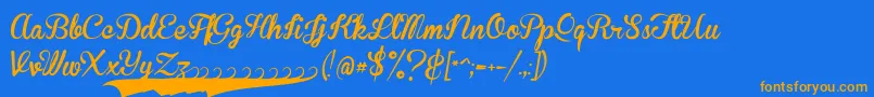 BrannbollfsPersonal Font – Orange Fonts on Blue Background