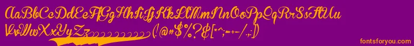 Fonte BrannbollfsPersonal – fontes laranjas em um fundo violeta