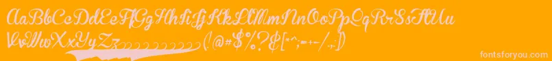 BrannbollfsPersonal-Schriftart – Rosa Schriften auf orangefarbenem Hintergrund