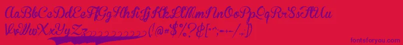 BrannbollfsPersonal Font – Purple Fonts on Red Background