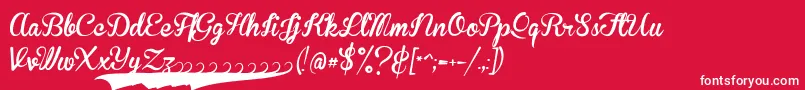 フォントBrannbollfsPersonal – 赤い背景に白い文字