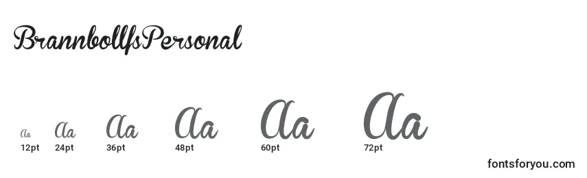 BrannbollfsPersonal Font Sizes