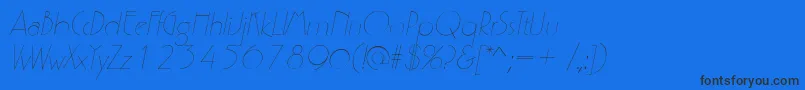 P700DecoItalic Font – Black Fonts on Blue Background