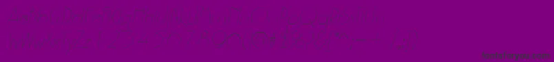 フォントP700DecoItalic – 紫の背景に黒い文字
