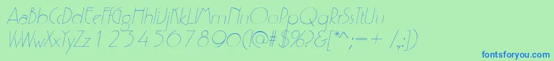 fuente P700DecoItalic – Fuentes Azules Sobre Fondo Verde