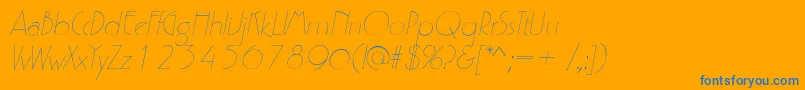 Fonte P700DecoItalic – fontes azuis em um fundo laranja