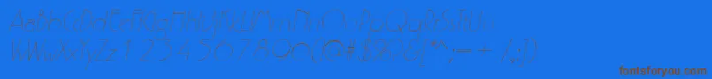 P700DecoItalic-Schriftart – Braune Schriften auf blauem Hintergrund