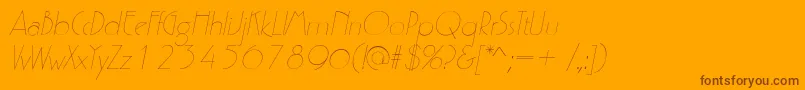 P700DecoItalic Font – Brown Fonts on Orange Background