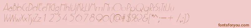 Шрифт P700DecoItalic – коричневые шрифты на розовом фоне