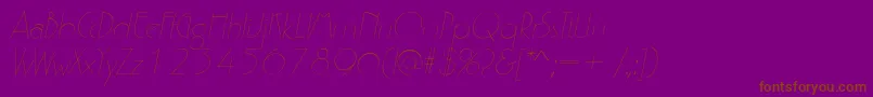 P700DecoItalic Font – Brown Fonts on Purple Background