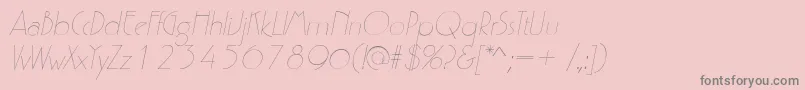 フォントP700DecoItalic – ピンクの背景に灰色の文字