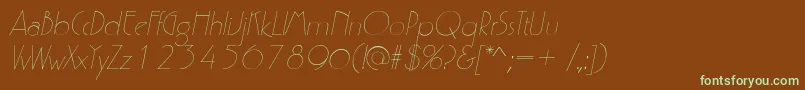 Шрифт P700DecoItalic – зелёные шрифты на коричневом фоне