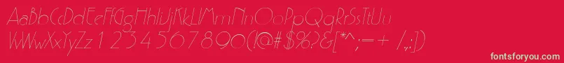 Fonte P700DecoItalic – fontes verdes em um fundo vermelho