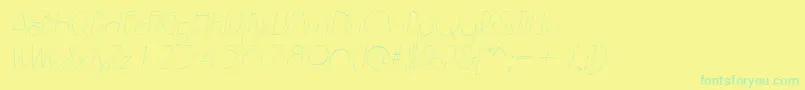 P700DecoItalic-Schriftart – Grüne Schriften auf gelbem Hintergrund