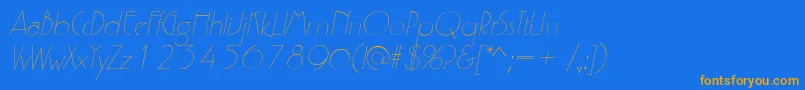 Fonte P700DecoItalic – fontes laranjas em um fundo azul