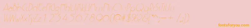 P700DecoItalic-Schriftart – Orangefarbene Schriften auf rosa Hintergrund