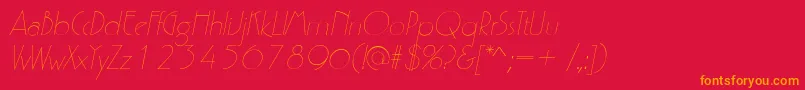 Fonte P700DecoItalic – fontes laranjas em um fundo vermelho